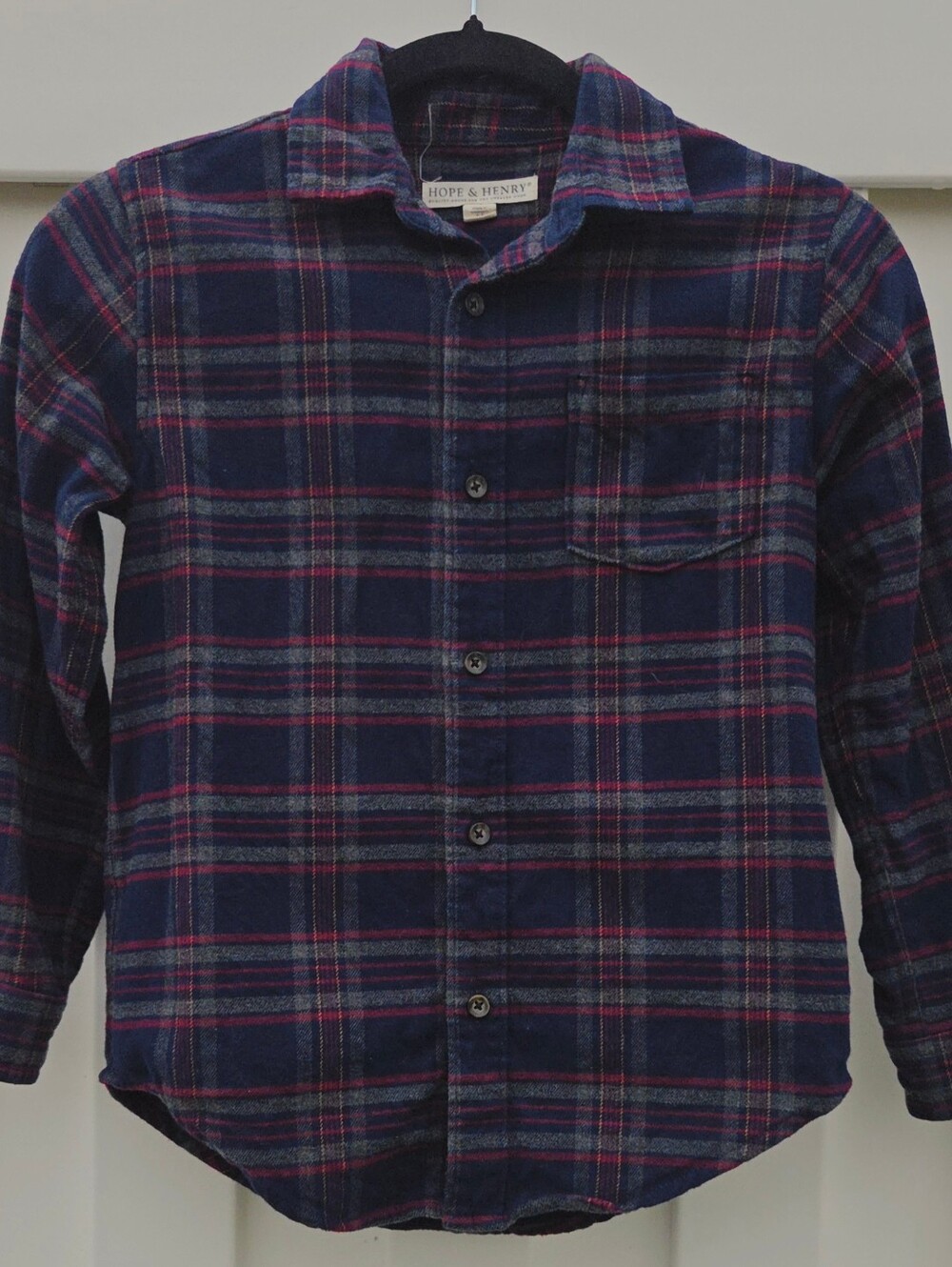 Hope & Henry Kids Plaid Flannel 100% Organic Cotton Button-Up Shirt  M. Fall